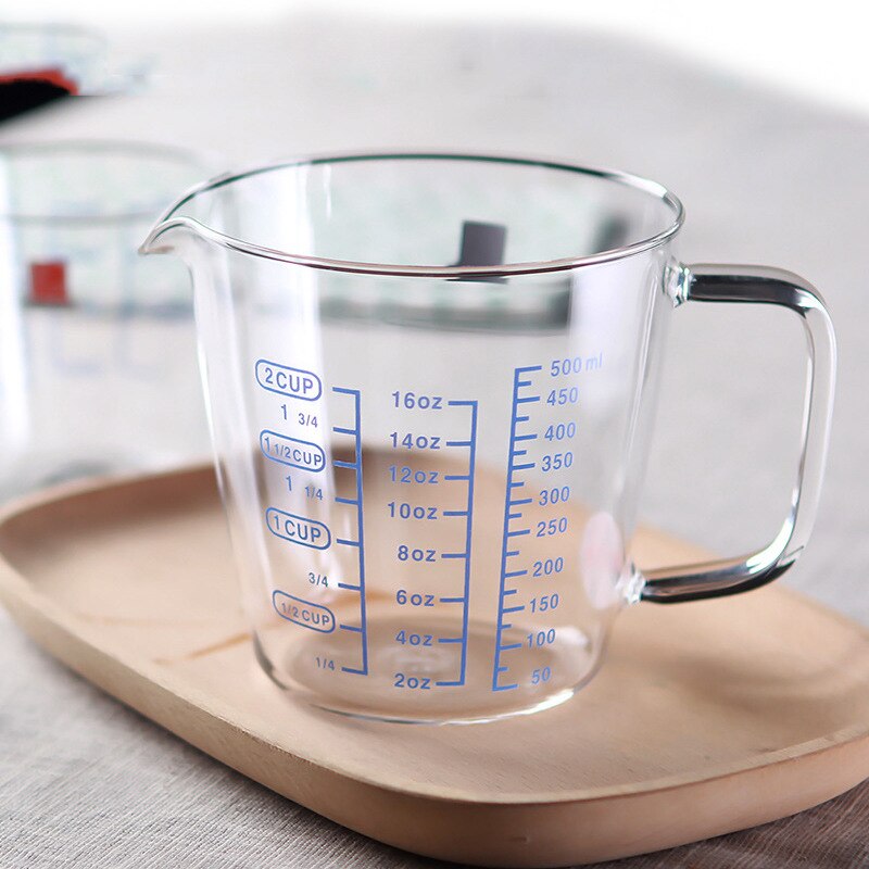 Tasse à mesurer en verre à haute teneur en Borosilicate résistant à la chaleur avec échelle