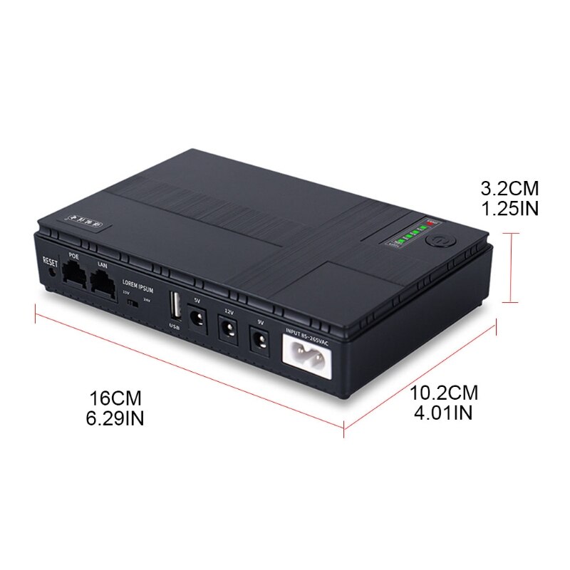 DC 5V—24V Mini UPS Battery Backup Portable Uninterruptible Power Supply for Wifi, Router, Modem, Security Camera