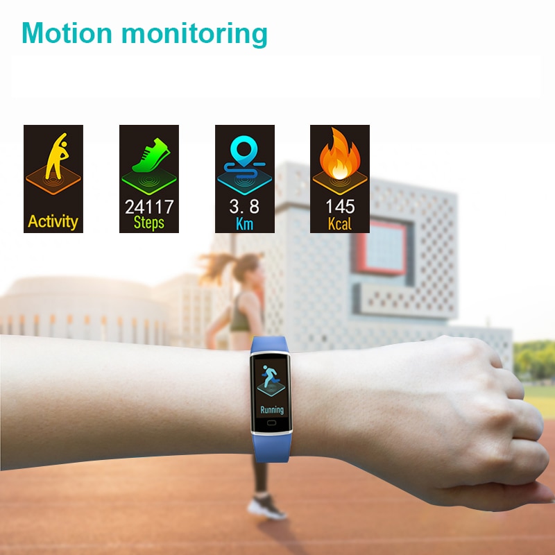 Smart armbånd smart armbånd blodtryksmåling smart band fitness tracker pulsmåler bluetooth påmindelse