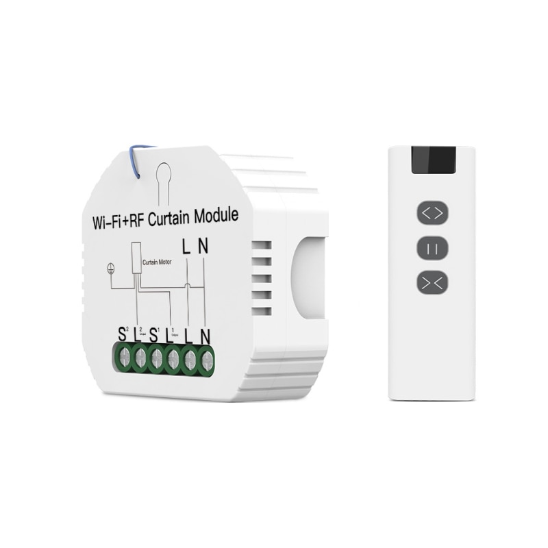Tuya WiFi DIY RF433 Roller Blind Shutter Curtain Switch Module with Remote Works with Google Home Alexa Voice Control