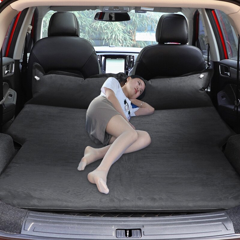 Colchoneta Universal para dormir en el maletero del coche, colchoneta de gamuza para dormir en el maletero, todoterreno, SUV, colchón inflable de viaje, cama de aire: S Black