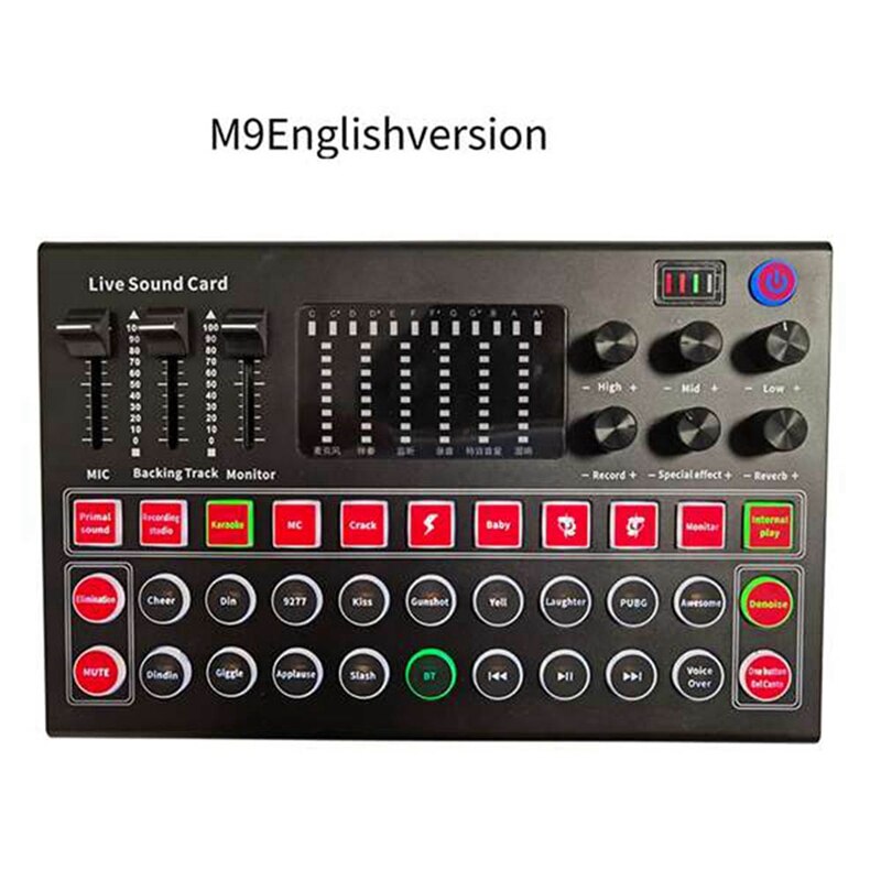 M9 audio sound card 3,5mm microphone headset live broadcast studio telephone computer bluetooth sound adapter for computer