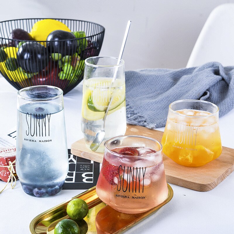 450ml glas frukostkopp kaffe te mjölk juice yoghurt god morgon mugg för hembröllopsfest doftande te soligt