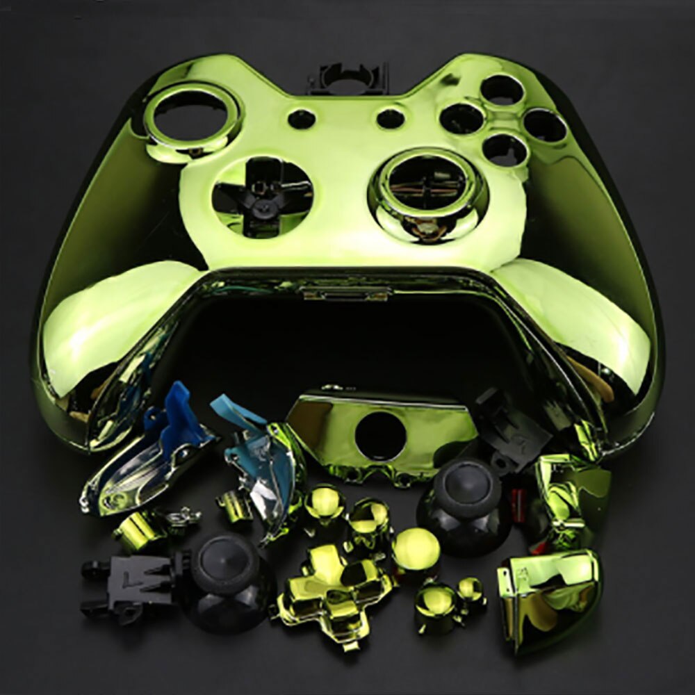 Kit de carcasa de controlador inalámbrico JCD, conjunto completo de placas frontales, botones y Marco interior para Xbox One: Chrome Green