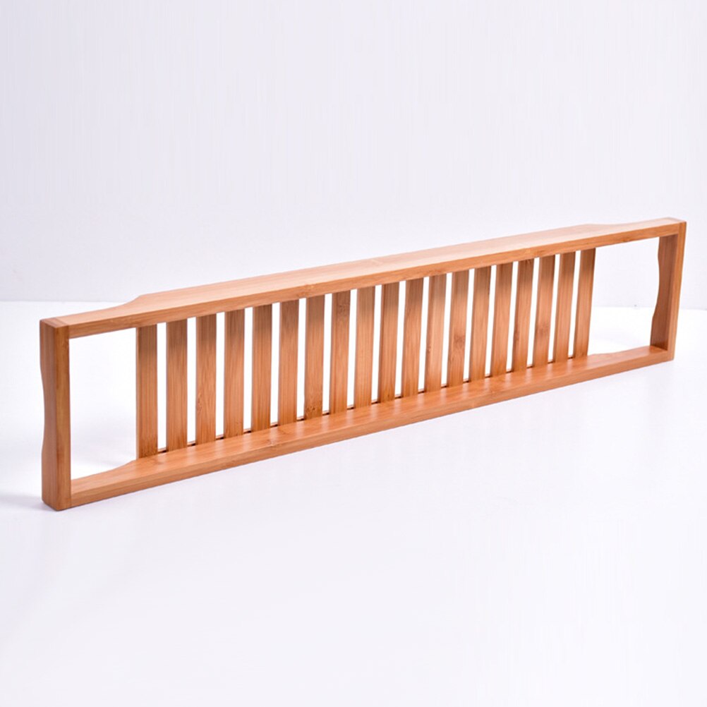 Bandeja de madera Natural para bañera de bambú con rieles Ideal soporte organizador para Baño