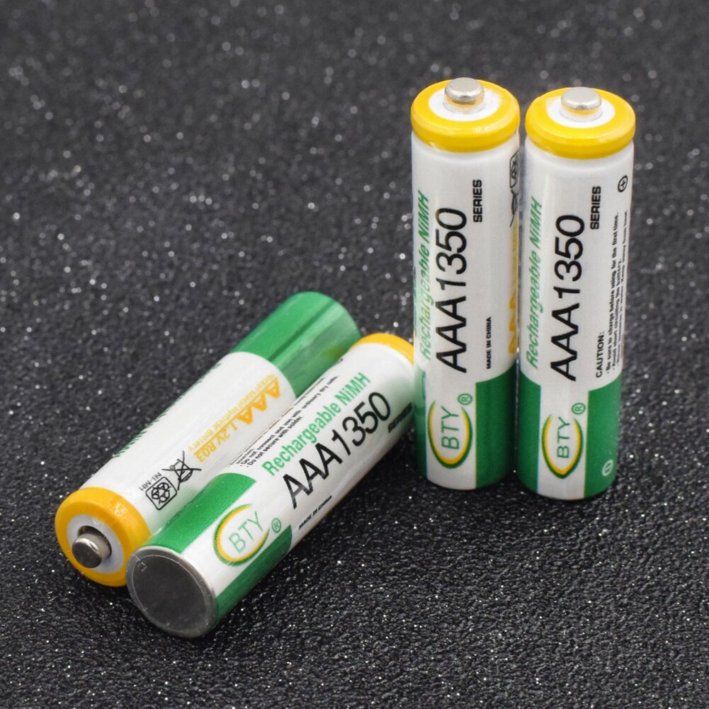 Rechargeable AAA 1350mAh Ni-MH Batteries AAA HR3 AM4 1350mAh Ni-MH Rechargeable Battery No Memory Effect Cell For Camera Mouse: 4PCS