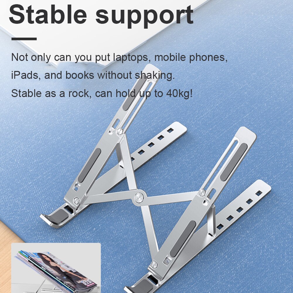 Opvouwbare laptop tafe,Verstelbare Laptop Stand Base Ondersteuning Notebook Houder Voor Macbook Xiaomi Computer Laptop Tafel Draagbare Tablet Stand Voor Laptop