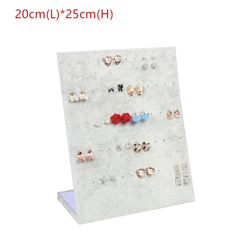 Flanel Sieradendoos Sieraden Display Oorbellen Stud Ketting Hanger Opslag Showcase Rack case Board: GRIJS