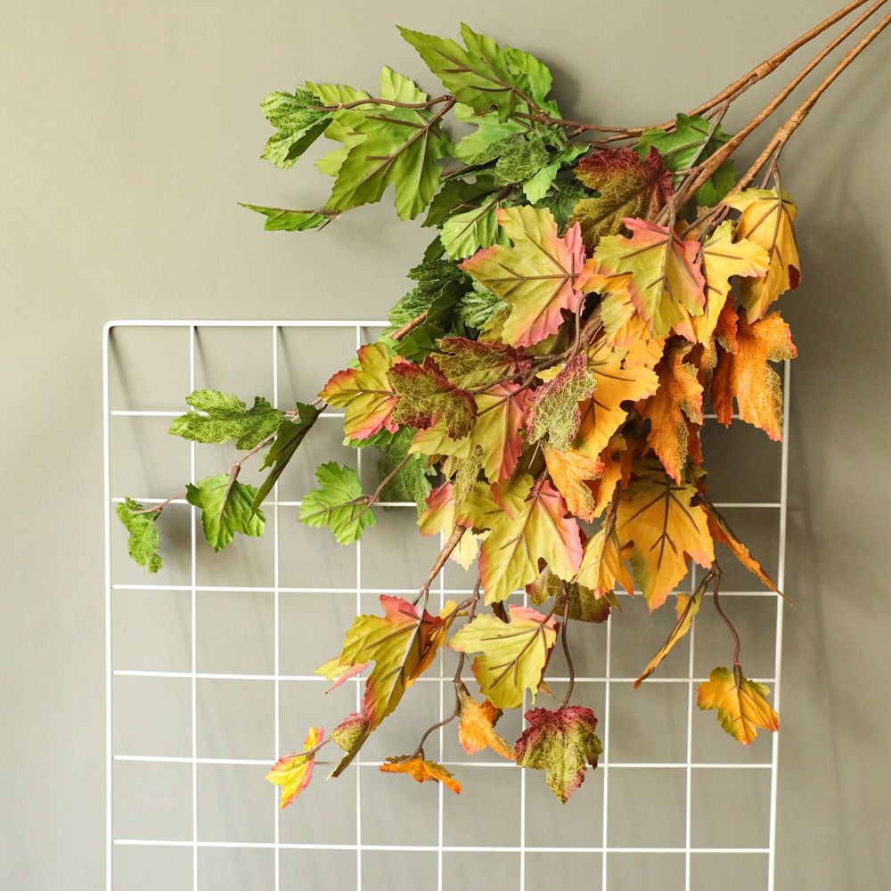 Foglie d'autunno ramo di albero di acero di seta ins vento pianta artificiale per la casa festa sbarra autunno decorazione fotografia puntelli