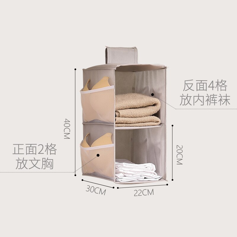 2/3/4 lag tøj hængende skuffeboks undertøj sortering opbevaringsposer væg garderobe skab arrangør skohylder organisatoriske: C / 3- lags