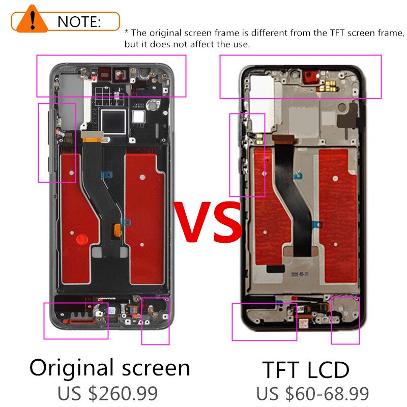 TFT A CRISTALLI LIQUIDI per Huawei P20 pro Schermo LCD tocco Assemblea di Schermo di Ricambio per Huawei P20pro CLT-L09 CLT-L29 LCD