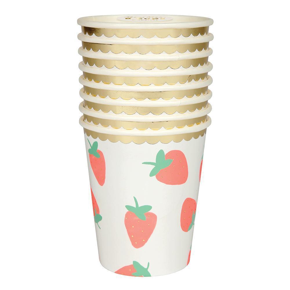 40 Pcs Papier Plaat Wegwerp Servies Set Aardbei Patroon Cups Lade Tissue Voor Bruiloft Verjaardag Decoratie Feestartikelen