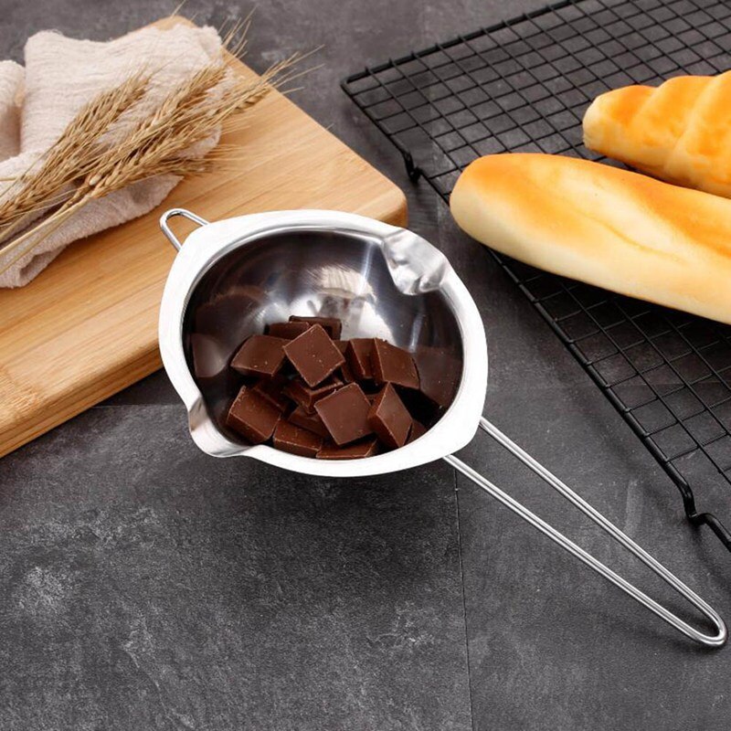 Handgemaakte Non-stick Lange Handvat Wax Pot Roestvrij Stalen Pot Diy Geurkaars Zeep Chocolade Boter Zeep Tool