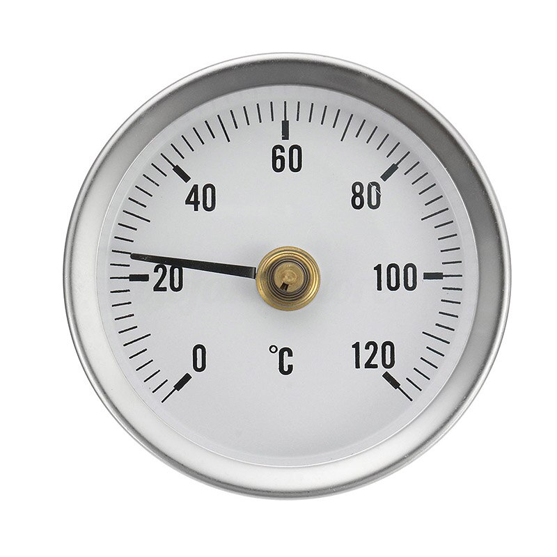 63mm 0-120 celsius clip-on rör urtavla termometer metall temperatur temperaturmätare med fjäder industriell termometer trädgård