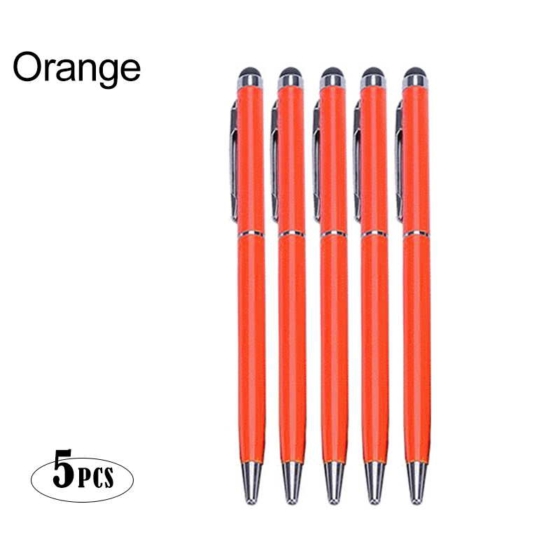 Metalen Balpen Stylus Pen Touch Pen Voor Mobiele Telefoon Elektrostatische Accessoires Universele Tablet Potlood Android Ipad: Oranje