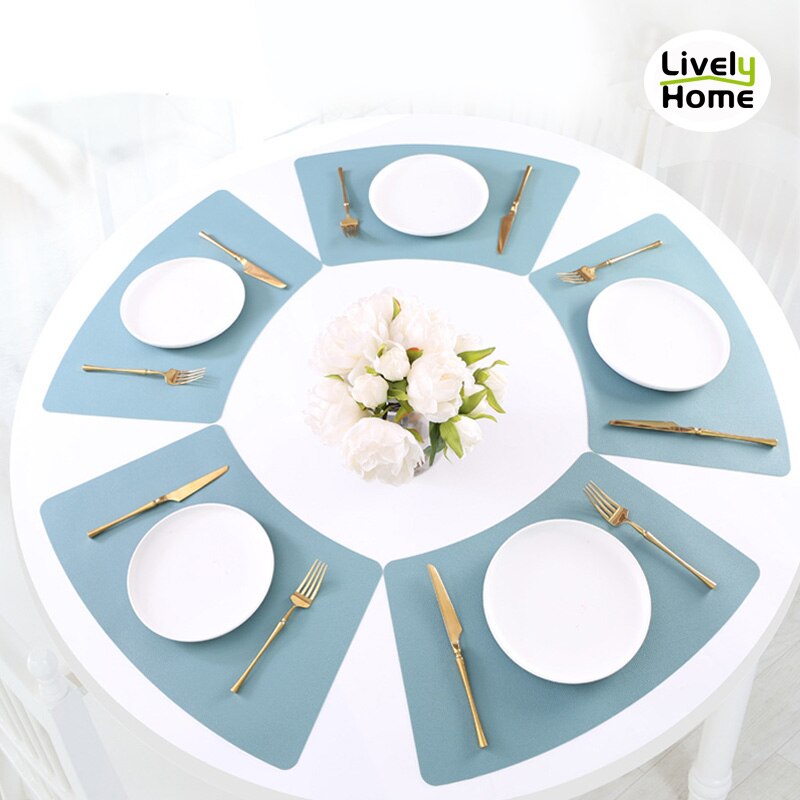 Silicone Placemat Round Table Tableware Coaster Mat Fan Individual Dinner Table Heat Insulation Mat Table Decoration Accessories
