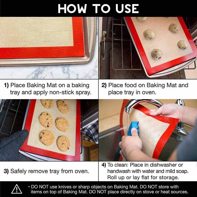 TEENRA 42*29.5cm Macaron Baking Mat Silicone Baking Sheet Non-stick Silicone Baking Pad Rolling Dough Mat Bake Tools