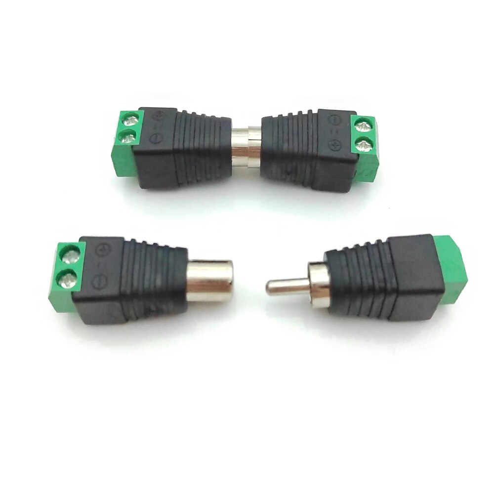 Adaptateur de bornier RCA mâle et RCA femelle, 2 pièces, Terminal AV, Audio vidéo, caméra de vidéosurveillance, connecteur de câble de haut-parleur