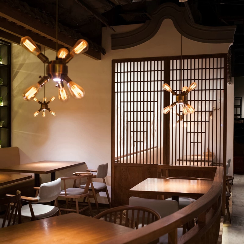 JHD-6 Pcs ST64 LED Replacement Light Bulbs E27 Screw Base Shatterproof LED Globe Bulbs Vintage Bulb 2700K Warm White Light