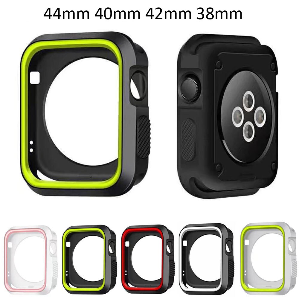 Faldmodstand silikone cover til apple watch 4 urkasse iwatch series 1 2 3 4 dæksel 44/40/42/38mm urkasse skal