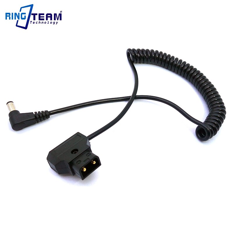 DSLR Rig V-Mount Anton Battery Power Tap D-Tap Male to 5.5x2.5mm DC Plug Extension Stretch Spring Cable For BMCC BMPC