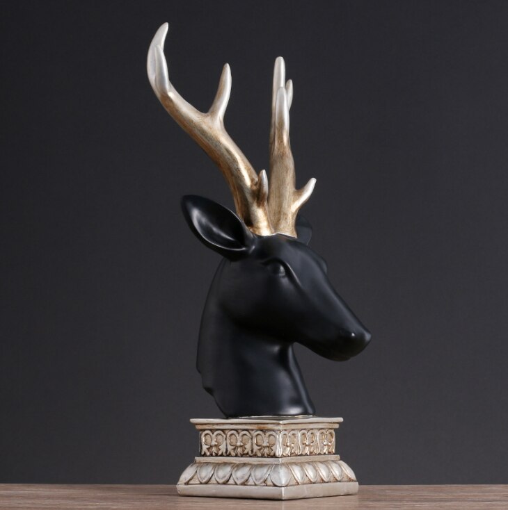 Deer head lucky deer study office table decoration room cabinet decoration bucket cabinet porch table display