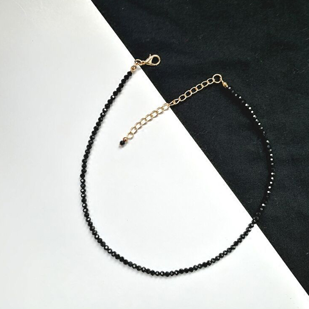 Eenvoudige Zwarte Kralen Korte Ketting Vrouwelijke Mode Sieraden Vrouwen Choker Kettingen Bijoux Femme Dames Party Ketting