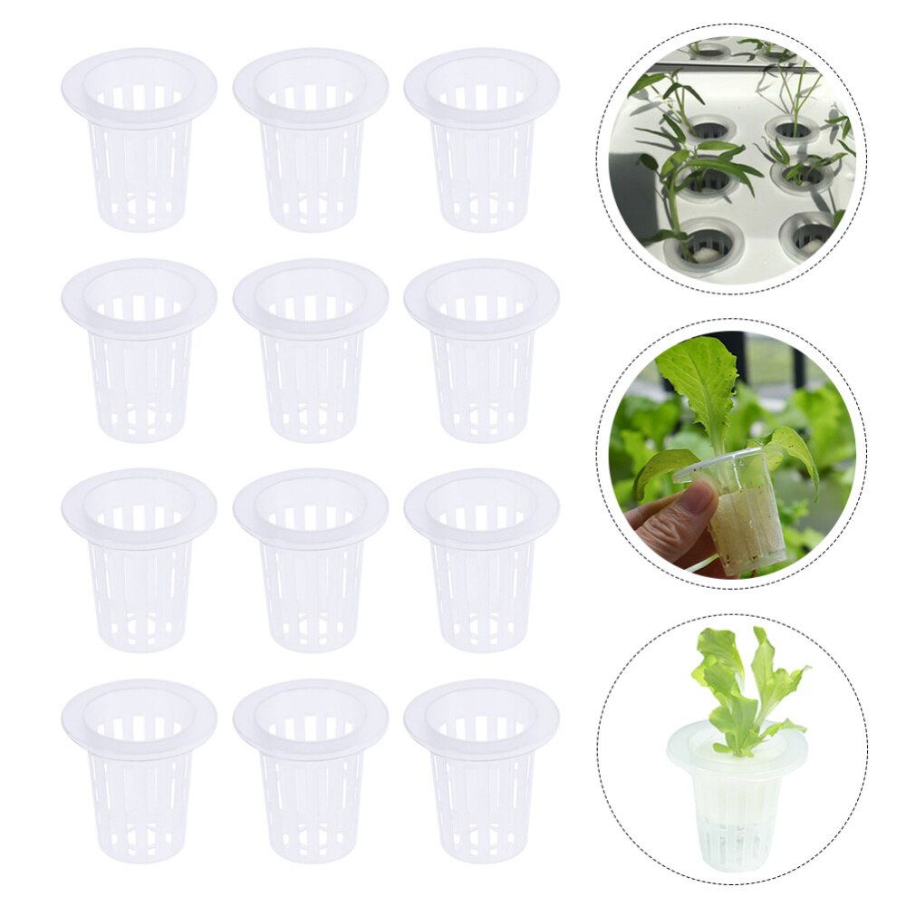60pcs Garden Mesh Net Pots Hydroponic Baskets Nursery Root Fixing Holder