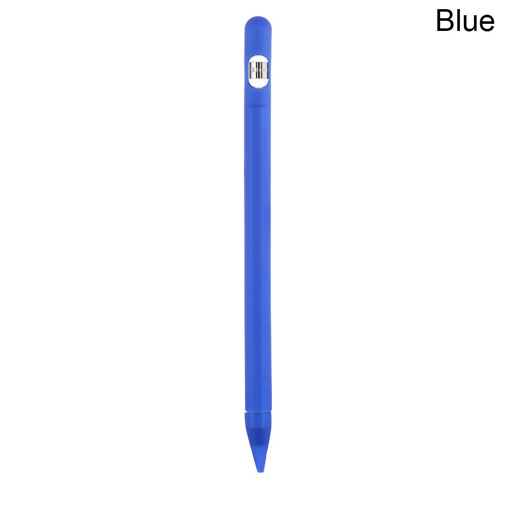 Full colors Soft Silicone Compatible for Apple Pencil Case Silicon Case for iPad Pro Tablet Touch Pen Pencil Stylus Sleeve Cover: Blue