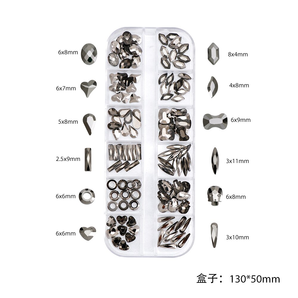 3d nagelbedels tips decoratie glitter steen nail art strass steentjes kristal manicure accessoires: Dk2185-8