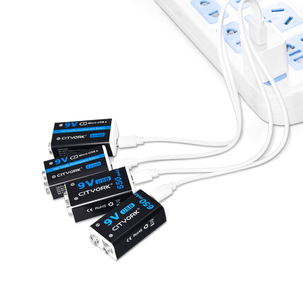 9V Li-ion Rechargeable Battery 650mAh micro USB 6F22 9v Lithium Battery for Microphone RC Helicopter Model Multimeter