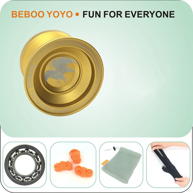 Bebooyoyo metal yoyo yoyo sæt yo yo + handske  g6 yo- yo metal yoyo klassisk legetøj