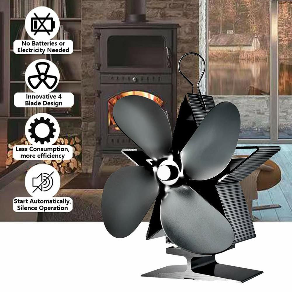 Varmekraft peisvifte vedovn termoelektrisk teknologi komfyrvifte temperatur stiger vifte roterer forbedre luftsirkulasjonen