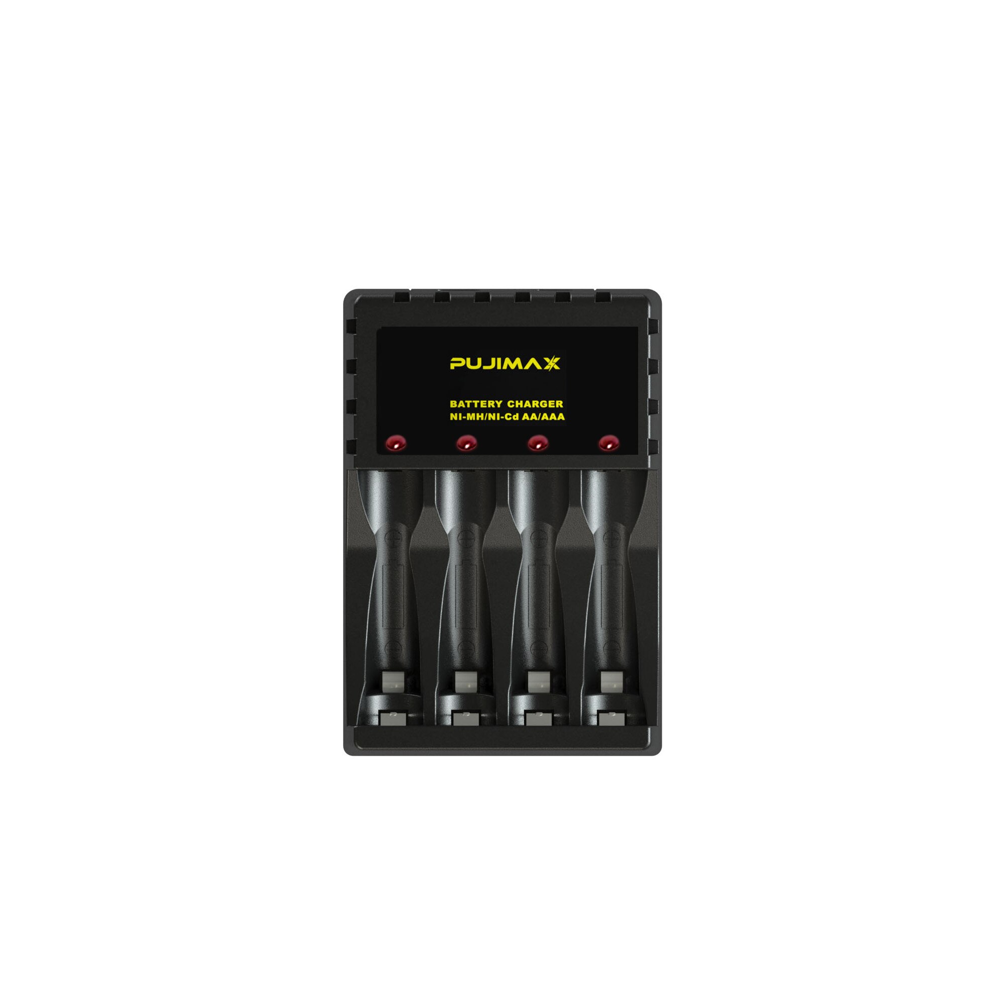 PUJIMAX 4 fentes alimentation LED affichage chargeur de batterie Intelligent Micro type-c interface pour AA/AAA ni-cd Ni-Mh batterie Rechargeable: Default Title