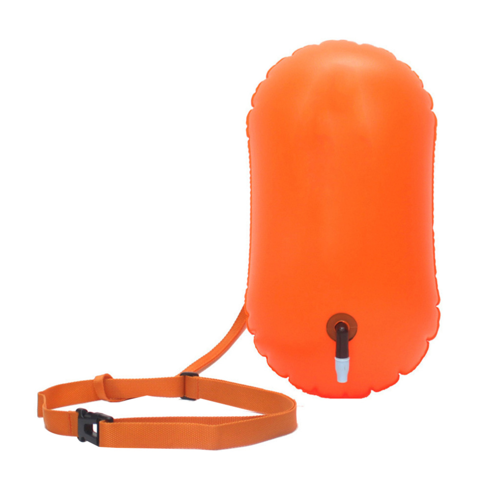 Ultralätt säkerhetsflytande torrväska uppblåsbar simboj i öppet vatten för simmare triathleter snorklare surfare (orange): Default Title