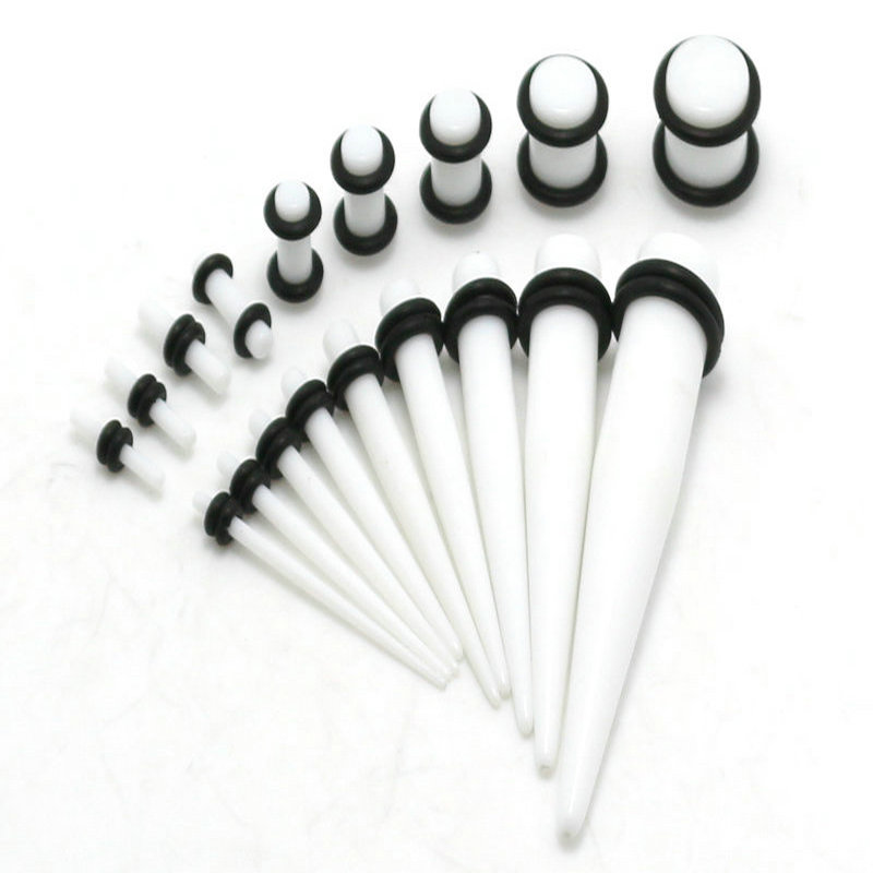 18 stks/set pack oor taper en plug stretching kits body piercing sieraden goedkope prijs fabriek oor meters set mix veel: 2