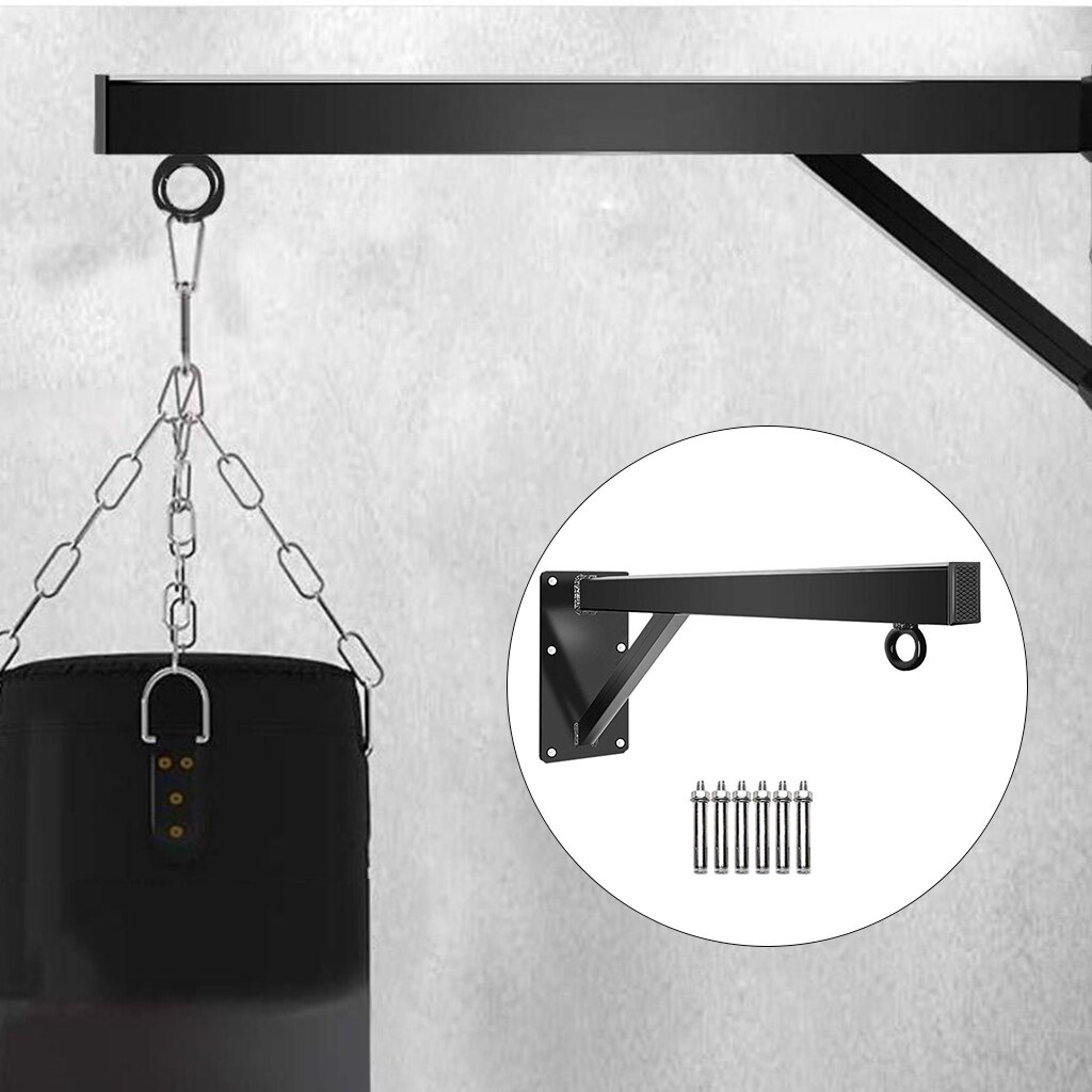 Heavy Duty Punch Boxing Bag Wall Mount Bracket Hanging Stand Hanger Black