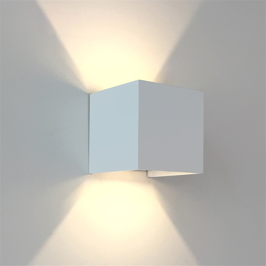 Moderne korte kubus verstelbare opbouw 12w led wandlamp buiten waterdicht  ip65 aluminium wandlampen tuinlamp
