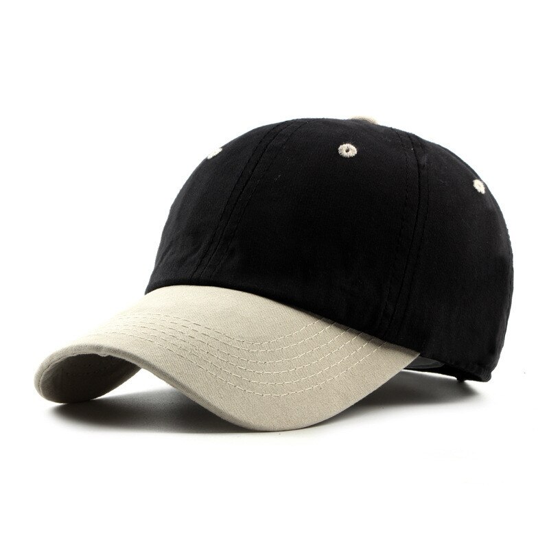 Mode Patchwork Twee Kleuren Baseball Cap Verstelbare Snapback Cap Voor Mannen En Vrouwen 139: Black