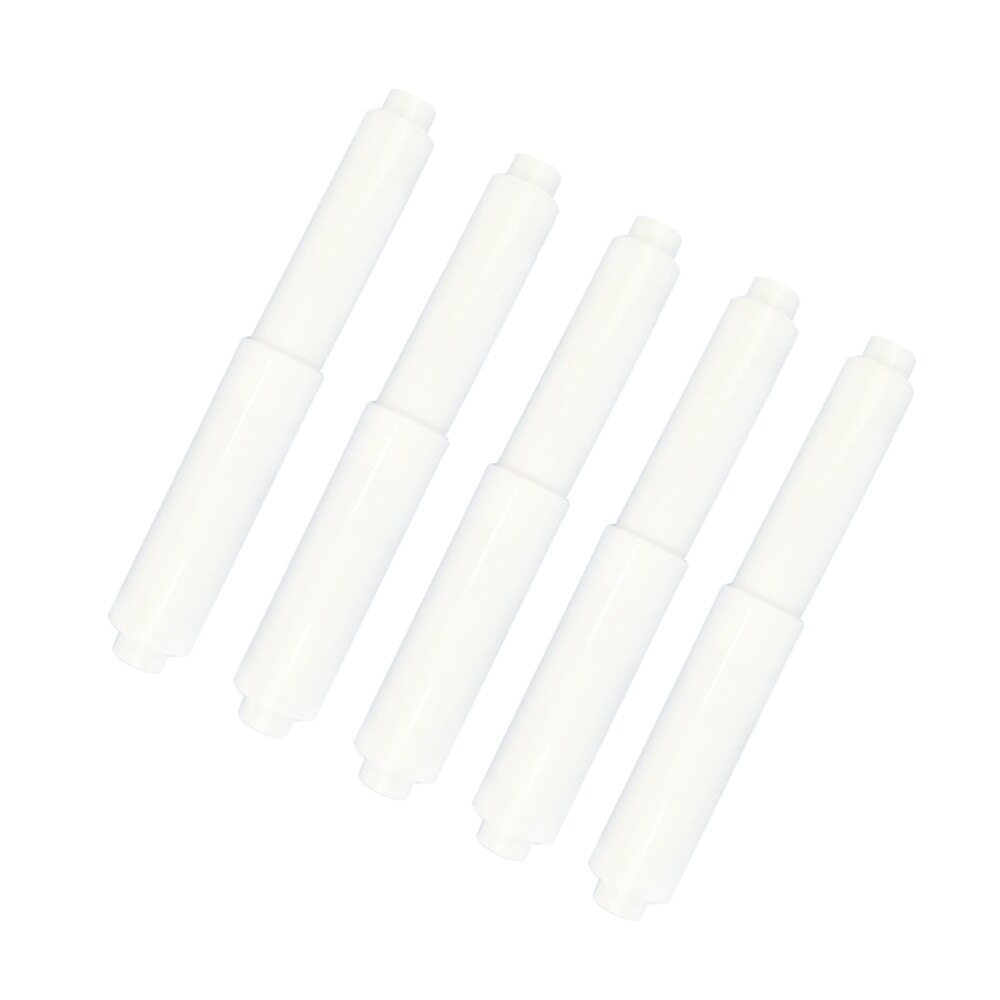 5Pcs Roller Fit-All Style Plastic-Spring Loaded White Roller Bathroom Paper Holder Replacement(White)