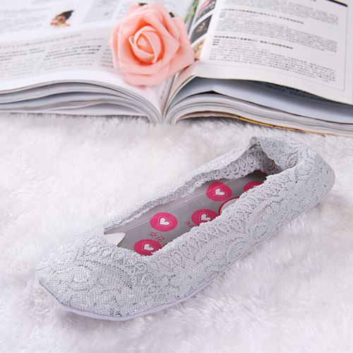 Lot De 5 Paires Chaussettes Dentelle Femme - Antidérapantes, Invisibles - Coton, Polyester, élasthanne - Taille 34-38