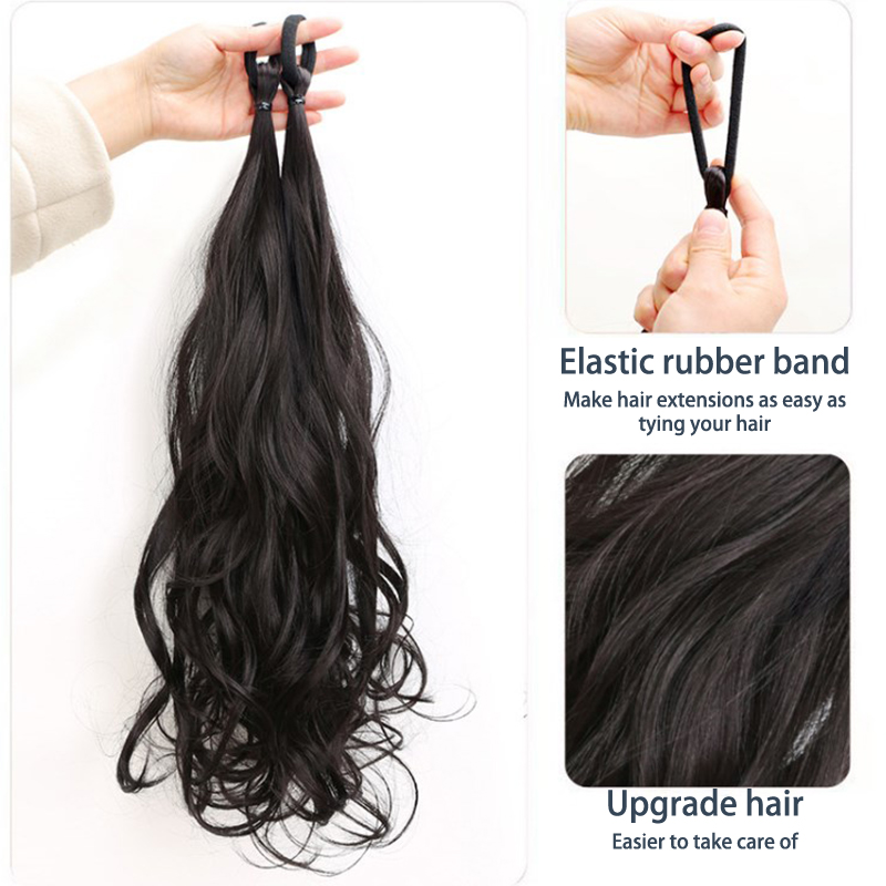 Peluca de cola de caballo a la , estilo de diadema, simulación trenzada, Peluca de cola de caballo alta femenina, cabeza de albóndiga, accesorios para el cabello, herramientas de peinado