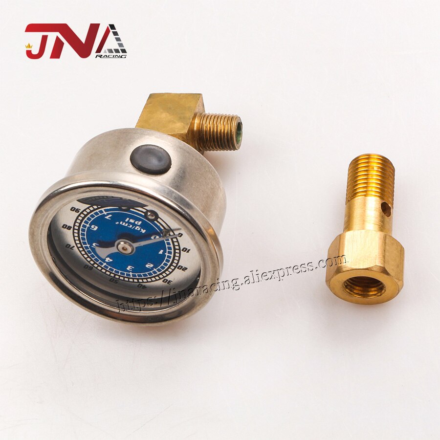 Universal Oil Pressure Gauge Liquid Filled Gauge Aluminum Fuel Pressure Gauge