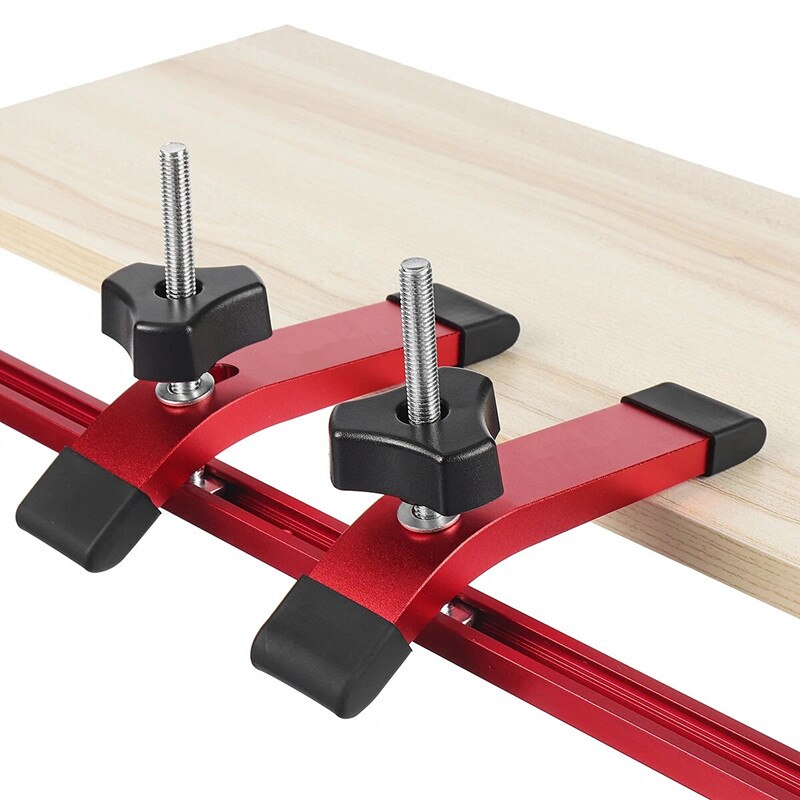 Double-Cut Profile Universal T-Track W/ Mount Predrilled Holes Aluminum Alloy T Slot Slide Miter Track Chute Rail 300-800mm