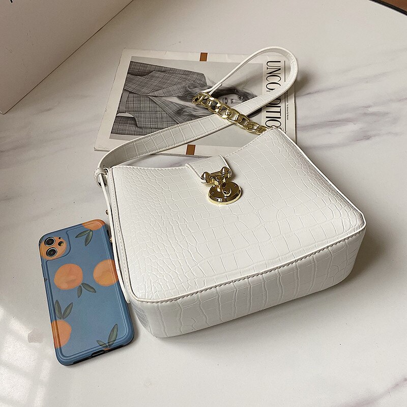 Alligator kvinder bucket taske klassisk blå famle skuldertasker sommer krokodille mønster dame crossbody messenger håndtaske