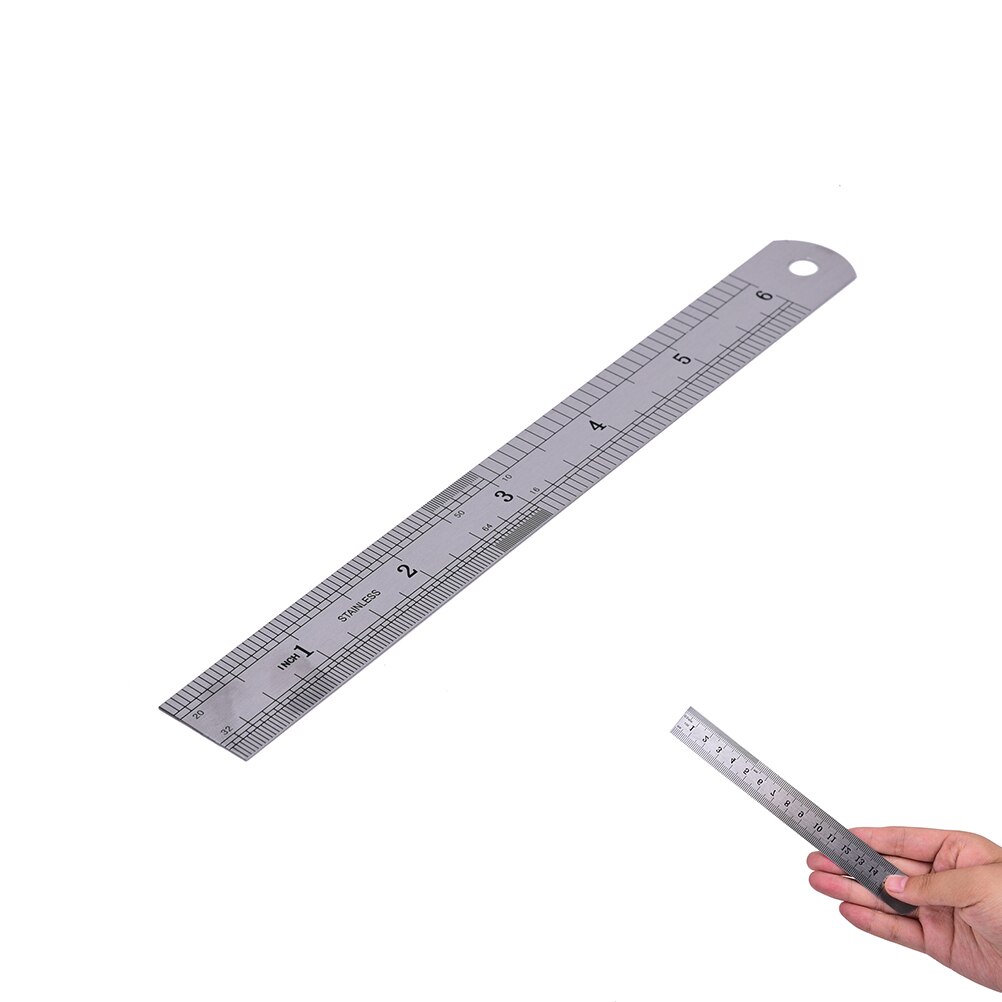 Regla métrica de precisión regla de doble cara 15cm regla de Metal acero inoxidable 1 ud.