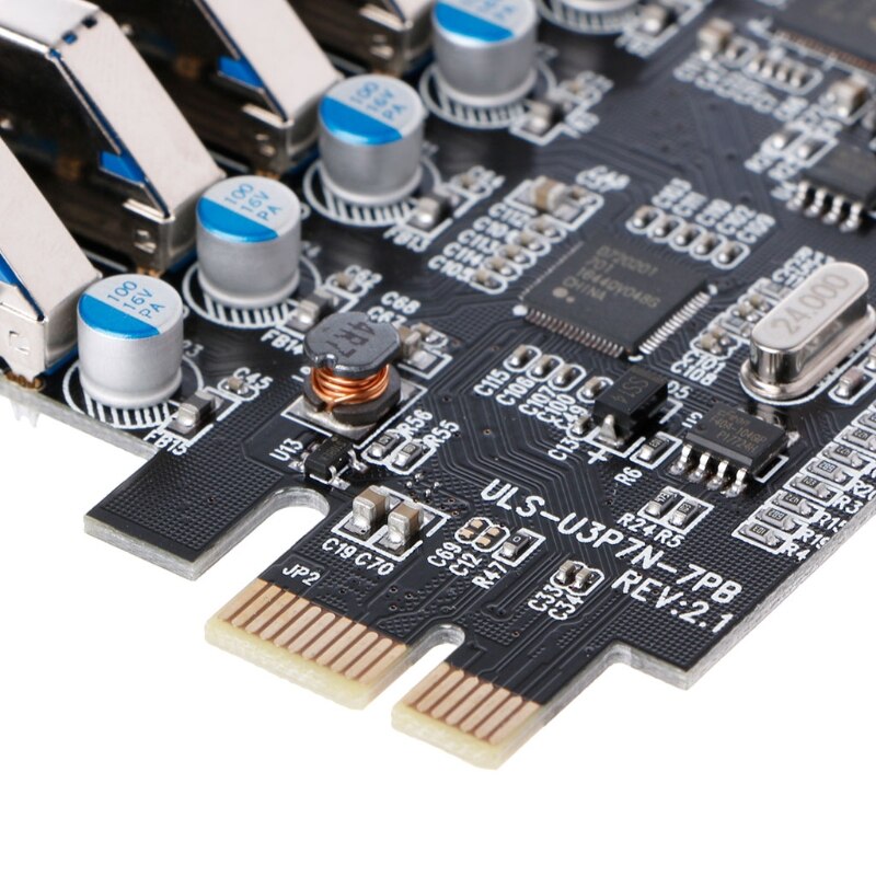 7-Port SuperSpeed USB 3.0 To 15-Pin SATA Power Connector PCI Express Card Adapter