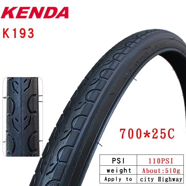 Kenda bicycle tire K193 700C 700 * 25 28 32 35 38 40C touring car tire small pattern mountain road bike tire: 700X25C