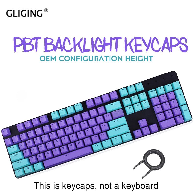 104-Key PBT Backlight Keycap Stitch Color ANSI Layout OEM Profile Key Caps for Cherry MX Mechanical Gaming Keyboard: Stitch Color