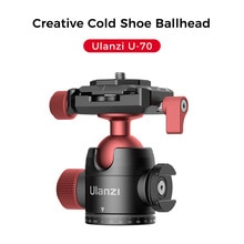 Ulanzi U-60 Mini Balhoofd Met Dual Cold Shoe Mount Statieven Extension Montage Met 1/4 Schroef Voor Dslr Camera Vlog Microfoon